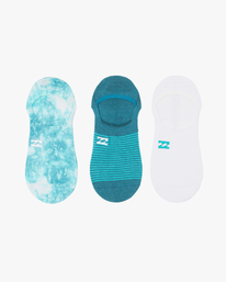 1 All Day Tie-Dye No-Show Socks Green ABYAA00170 Billabong