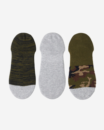 1 3-Pack Camo No-Show Socks Green ABYAA00171 Billabong