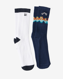 0 2-Pack Tie-Dye Crew Socks Blue ABYAA00174 Billabong