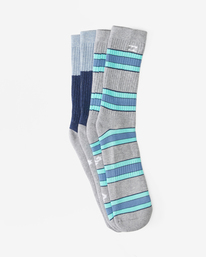 1 2-Pack Stripe Crew Socks Grey ABYAA00175 Billabong