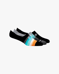 0 3 Pack Faded Stripe No-Show Socks Black ABYAA00179 Billabong