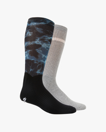 0 2 Pack Ocean Dye Crew Socks Black ABYAA00183 Billabong