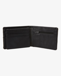 1 Dimension - Faux Leather Bi-Fold Wallet Black ABYAA00224 Billabong