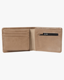 1 Dimension Faux Leather Bi-Fold Wallet Brown ABYAA00224 Billabong