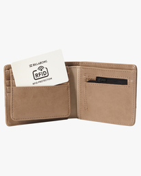 3 Dimension Faux Leather Bi-Fold Wallet Brown ABYAA00224 Billabong
