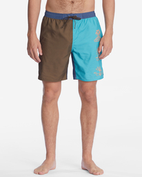 6 Wrangler Sacred Sands Layback Boardshorts 18" Blue ABYBS00317 Billabong