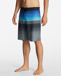 3 All Day Heather Stripe Pro Performance 20" Boardshorts Blue ABYBS00392 Billabong