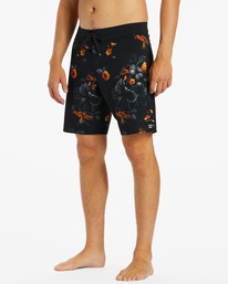 3 Kamea Lava Floral Airlite Performance 19" Boardshorts Black ABYBS00415 Billabong