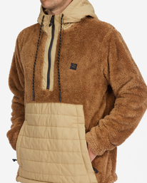 3 A/Div Badger Hooded Half-Zip Pullover Brown ABYFT00309 Billabong