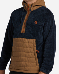 5 A/Div Badger - Felpa con cappuccio e mezza cerniera da Uomo Blue ABYFT00309 Billabong