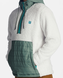 6 A/Div Badger Hooded Half-Zip Pullover Grey ABYFT00309 Billabong