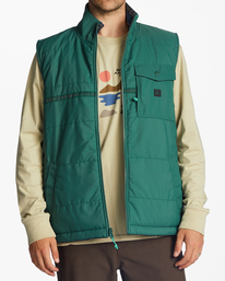 2 Trail - Chaleco reversible con cremallera y cuello alto para Hombre Verde ABYFT00356 Billabong