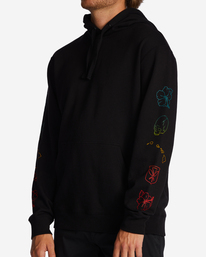 4 Andy Irons Diamond Wave Washed Pullover Hoodie Black ABYFT00362 Billabong