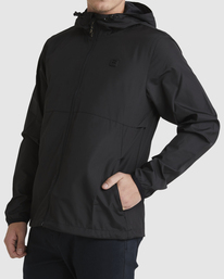 5 Transport - Packable Lightweight Windbreaker for Men Black ABYJK00101 Billabong