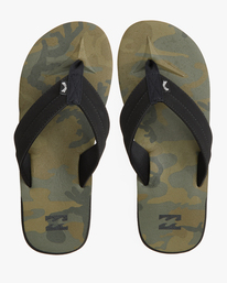 0 All Day Impact Print Slip-On Sandals Green ABYL100023 Billabong