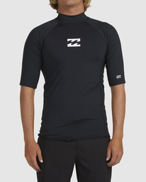 2 All Day Wave Performance Fit Short Sleeve Rashguard Black ABYWR00114 Billabong