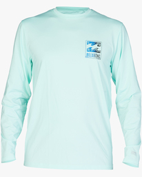 0 Crayon Wave Loose Fit UPF 50+ Long Sleeve Surf Tee Blue ABYWR00160 Billabong