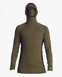 0 Strike Mission Hooded UPF 50 Long Sleeve Rashguard Brown ABYWR00199 Billabong
