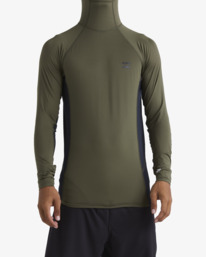 2 Strike Mission Hooded UPF 50 Long Sleeve Rashguard Brown ABYWR00199 Billabong
