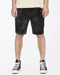 2 Crossfire Elastic Waist Submersible Shorts 18" Black ABYWS00140 Billabong