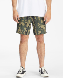 2 A/Div Surftrek Elastic Waist Shorts 17" Green ABYWS00155 Billabong