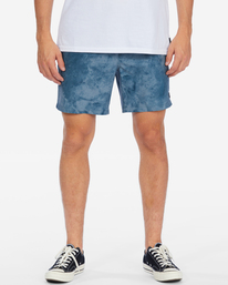 2 A/Div Surftrek Elastic Waist Shorts 17" Blue ABYWS00155 Billabong