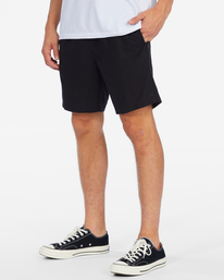 3 A/Div Surftrek Hemp Elastic Shorts 18" Black ABYWS00186 Billabong