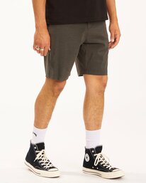 4 Crossfire Mid Submersible Shorts 19" Black ABYWS00189 Billabong