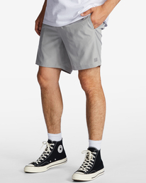 3 A/Div Surftrek Elastic Shorts 17" Grey ABYWS00196 Billabong
