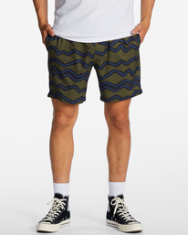 2 A/Div Surftrek Elastic Shorts 17" Green ABYWS00196 Billabong