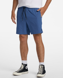 3 A/Div Surftrek Elastic Shorts 17" Blue ABYWS00196 Billabong