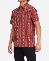 1 Sundays Jacquard Short Sleeve Shirt Red ABYWT00114 Billabong