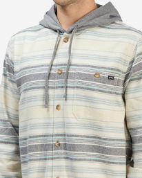 3 Baja Hooded Organic Flannel Shirt Beige ABYWT00182 Billabong