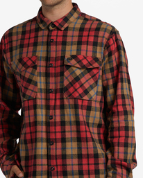 3 A/Div Westport Organic Flannel Shirt Red ABYWT00188 Billabong