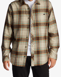 4 Coastline Flannel Shirt Beige ABYWT00198 Billabong