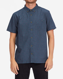 0 All Day Jacquard Organic Short Sleeve Shirt Blue ABYWT00208 Billabong