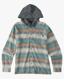 4 Baja Hooded Flannel Shirt Beige ABYWT00210 Billabong