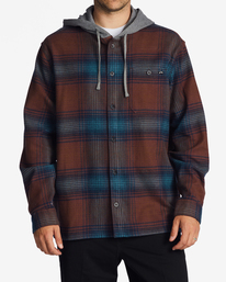3 Baja Hooded Flannel Shirt Green ABYWT00210 Billabong
