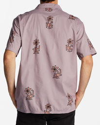 billabong, Keith Haring Flower Dance Vacay - Chemise manches courtes pour Homme, GREY VIOLET (gvo) Keith Haring Flower Dance Vacay - Short Sleeve Shirt for Men ABYWT00214