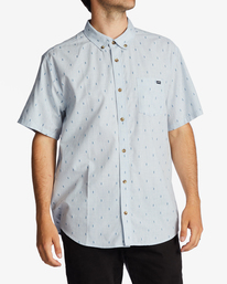 0 All Day Jacquard - Short Sleeve Shirt for Men Blue ABYWT00224 Billabong