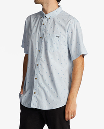 1 All Day Jacquard Short Sleeve Shirt Blue ABYWT00224 Billabong