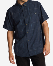 0 All Day Plaid Short Sleeve Shirt Blue ABYWT00231 Billabong