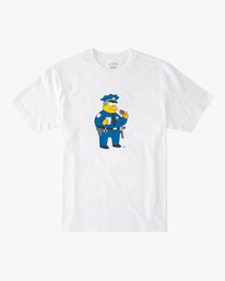 4 The Simpsons Wiggum Donut Organic Short Sleeve T-Shirt White ABYZT01034 Billabong