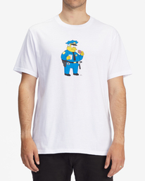 0 The Simpsons Wiggum Donut Organic Short Sleeve T-Shirt White ABYZT01034 Billabong