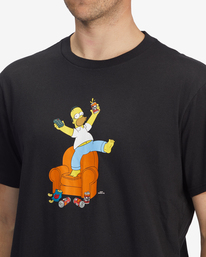 3 The Simpsons Duff Homer Organic Short Sleeve T-Shirt Black ABYZT01037 Billabong