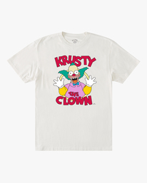 4 The Simpsons Krusty Wave Washed Organic Short Sleeve T-Shirt White ABYZT01038 Billabong