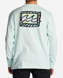 billabong, Crayon Wave - Camisola de manga comprida para Homem, SEAGLASS (sgl) Crayon Wave - Long Sleeve T-Shirt for Men ABYZT01719