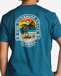 3 Florida Dos Palms T-Shirt Blue ABYZT01757 Billabong