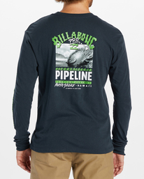 billabong, Pipeline Poster - Camisola de manga comprida para Homem, NAVY (nvy) Pipeline Poster - Long Sleeve T-Shirt for Men ABYZT01908