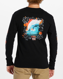 billabong, Pipeline Floral - Camisola de manga comprida para Homem, BLACK (blk) PIPELINE FLORAL LS ABYZT01909